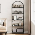 thumbnail image 4 of CABIHOME Bookshelf Tall Bookcase Arched Standing Bookshelves Modern Display Racks 5 Tier Storage Rack Shelf Large Wood Book Shelf for Bedroom, Living Room, Home Office, 4 of 16
