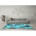 thumbnail image 3 of Ahgly Company Indoor Rectangle Patchwork Light Blue Transitional Area Rugs, 2' x 4', 3 of 4