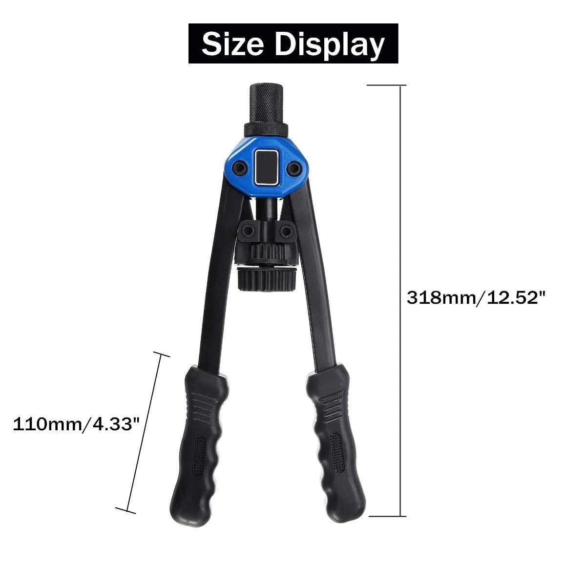 iMeshbean 13'' Rivet Gun Kit Rivnut Thread Setting Tool Nut Setter NutSert Metric 130PCS Hand Blind Riveter
