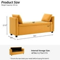 thumbnail image 2 of Storage Bench for Bedroom, 55" End of Bed Bench for King Size Bed, Modern Upholstered Long Ottoman Bench with Arms and 2 Pillows for Living Room/Entryway, 2 of 10