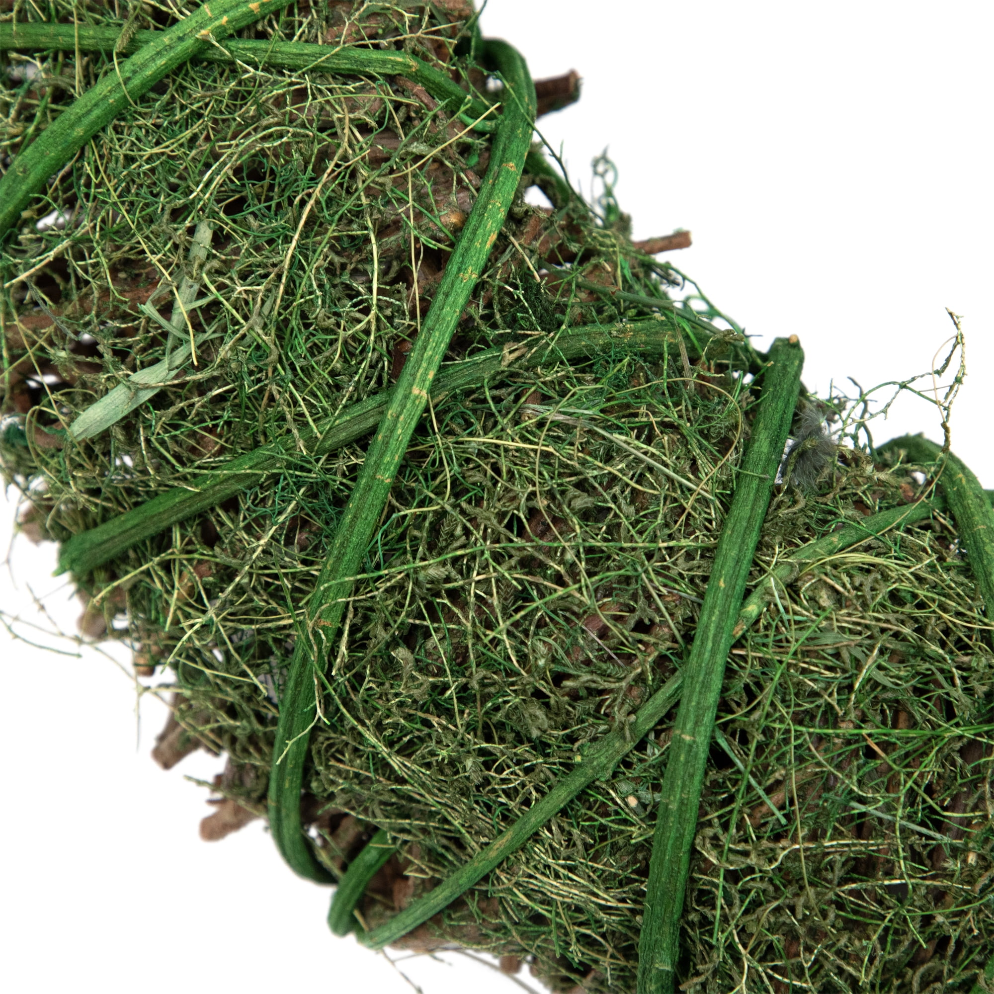 Northlight Green Moss and Twig Artificial Spring Wreath, 12-Inch