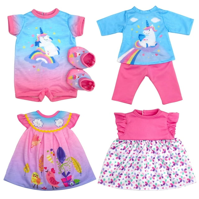 Set de ropa para muñecas ECORELF para muñecas de 33 a 41 cm con 6 trajes