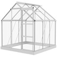 thumbnail image 1 of Outsunny 6' x 6' Walk-In Polycarbonate Greenhouse with Foundation Window, 1 of 9