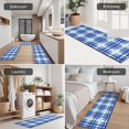 thumbnail image 5 of Blue and White Grid Pattern Kitchen Rugs Sets Of 3,Kitchen Runner Rugs Non Skid Washable,Decorative Kitchen Floor Mats for Kitchen,Sink,Laundry,17"x30"+ 17"x47" + 17"x59", 5 of 6