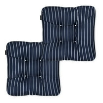 Classic Accessories Patio Seat Cushion, 2 Pack, Classic Navy, Stripe, 19"W