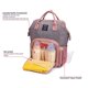 thumbnail image 2 of Bolso cambiador pañales Qimiaobaby, mochila impermeable multifuncional viajes grandes (Rosa/gris), 2 of 3