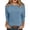 Blue-01, variant on Perfectbot Women's Ribbed Crew Neck 3/4 Sleeve T-Shirt Basic Fitted Tee Solid Color Warm Fall Wear