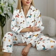 thumbnail image 6 of Fotbe winter Snowflake Dachshund Pattern Long Sleeve Pajama Set for Women,Sleepwear Set,2-piece Loungewear Set,Soft PJs Comfy Nightwear with Pockets -X-Large, 6 of 7
