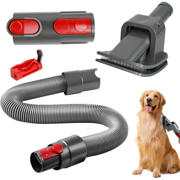 Dog Vacuum Cleaner Brush for Dyson, Pet Hair Brush, with Extension Hose and Adapter and Trigger Lock, Vacuum Cleaner Accessories for Dyson V6 V7 V8