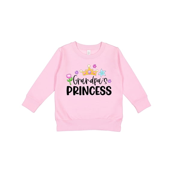 Inktastic Grandpa's Princess Crown and Flowers Toddler Sweatshirt