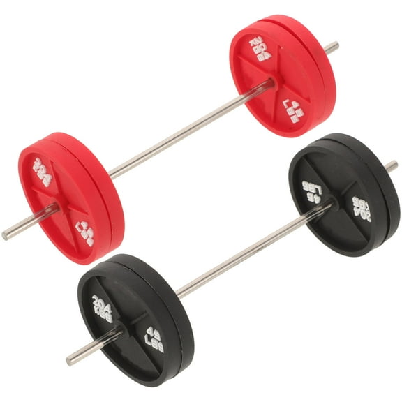 HONMEET Barbell Set 2pcs Small Fitness Props for Dollhouse Accessories and Model Room Decoration