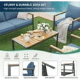 thumbnail image 2 of UDPATIO Aluminum Patio Furniture Set, Modern Metal Outdoor Patio Furniture, 5 Pcs Patio Conversation Sets with Wood Top Armrest & Table for Poolside, Deck, Black&blue (Included Waterproof Covers), 2 of 7