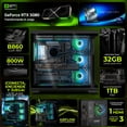 thumbnail image 3 of PC Gamer Completa IA DXT GAMING NVIDIA GeForce RTX 5080 Intel Core Ultra 9 285K 32GB DDR5 SSD 1TB Monitor Curvo 34 180Hz Sistema Liquido WIFI Black Productividad Profesional impulsada por IA Avanzada, 3 of 6