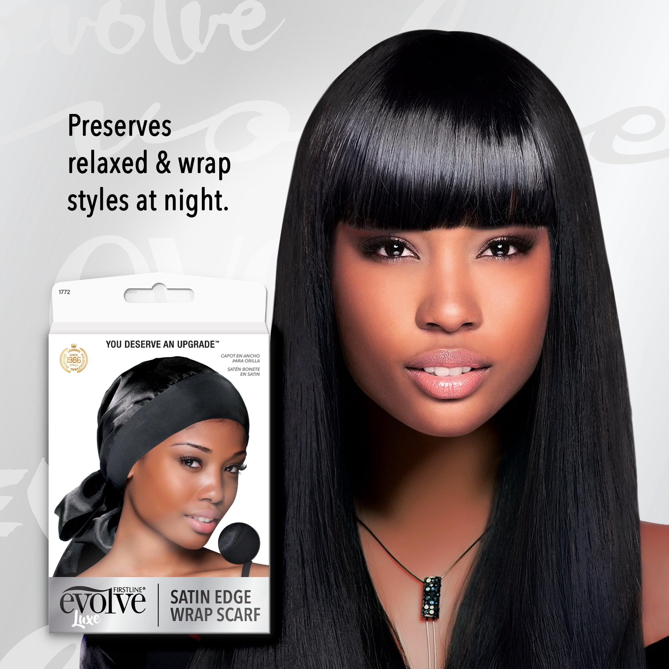 Evolve Satin Edge Wrap Scarf Black