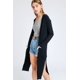 thumbnail image 1 of Love Tree Talla Mediana/M Cardigan Ligero Liso Largo Abertura Lateral Sueter color Negro Love Tree 9187WHNEGM, 1 of 2