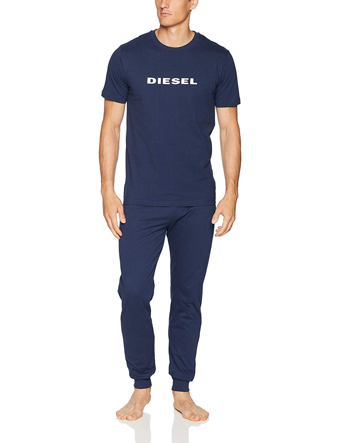 Diesel - Mens Sleepwear Crewneck Logo Print Pajama Sets 2XL - Walmart ...