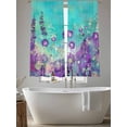 thumbnail image 5 of Purple Wildflower Sheer Curtains 72 Inch Length 2 Panels Set, Botanical Watercolor Floral Plant Voile Window Treatment Rod Pocket Curtains Sheers Drapes for Bedroom/Living Room/Kitchen 52"x72"x2, 5 of 7
