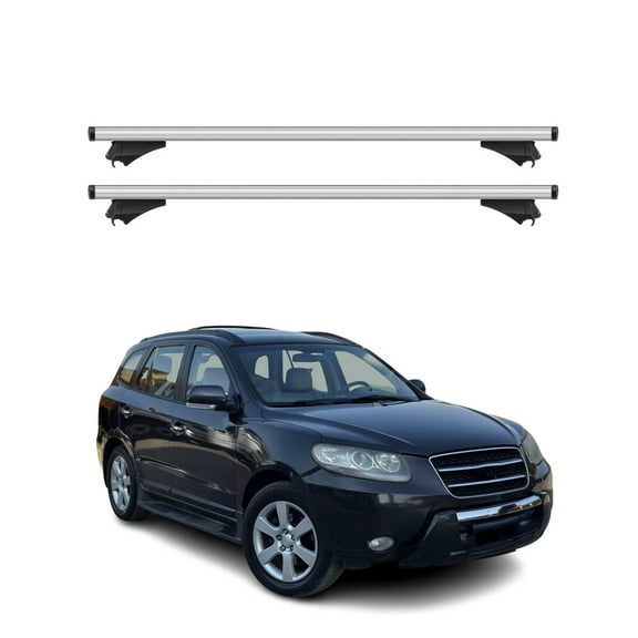 Cross Bars Roof Racks Aluminium for Hyundai Santa Fe 2007-2012 Grey Carrier 2Pcs