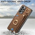 thumbnail image 3 of Allytech Wallet Case for Samsung Galaxy A23 4G, Support Car Mount, Luxury PU Leather Shockproof Anti-Fall 360° Finger Ring Stand Rotatable Kickstand Case with Magnetic Snap & Card Slots - Brown, 3 of 8