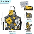 thumbnail image 5 of Yellow White Daisy Oven Mitts and Pot Holders with Chef Apron,Set of 5 Heat Resistant Kitchen Gloves and Silicone Non-Slip Potholders Adjustable Neck Buckle Chef Apron, 5 of 6