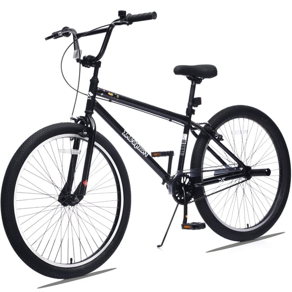 POVANLI 26 Inch reestyle BMX Bike Front Caliper Brake and Rear V Brake Single Speed Bicycle for Adult Age 13 Years,Fits Riders 5'4"-6'2",15 inch Frame,Gift