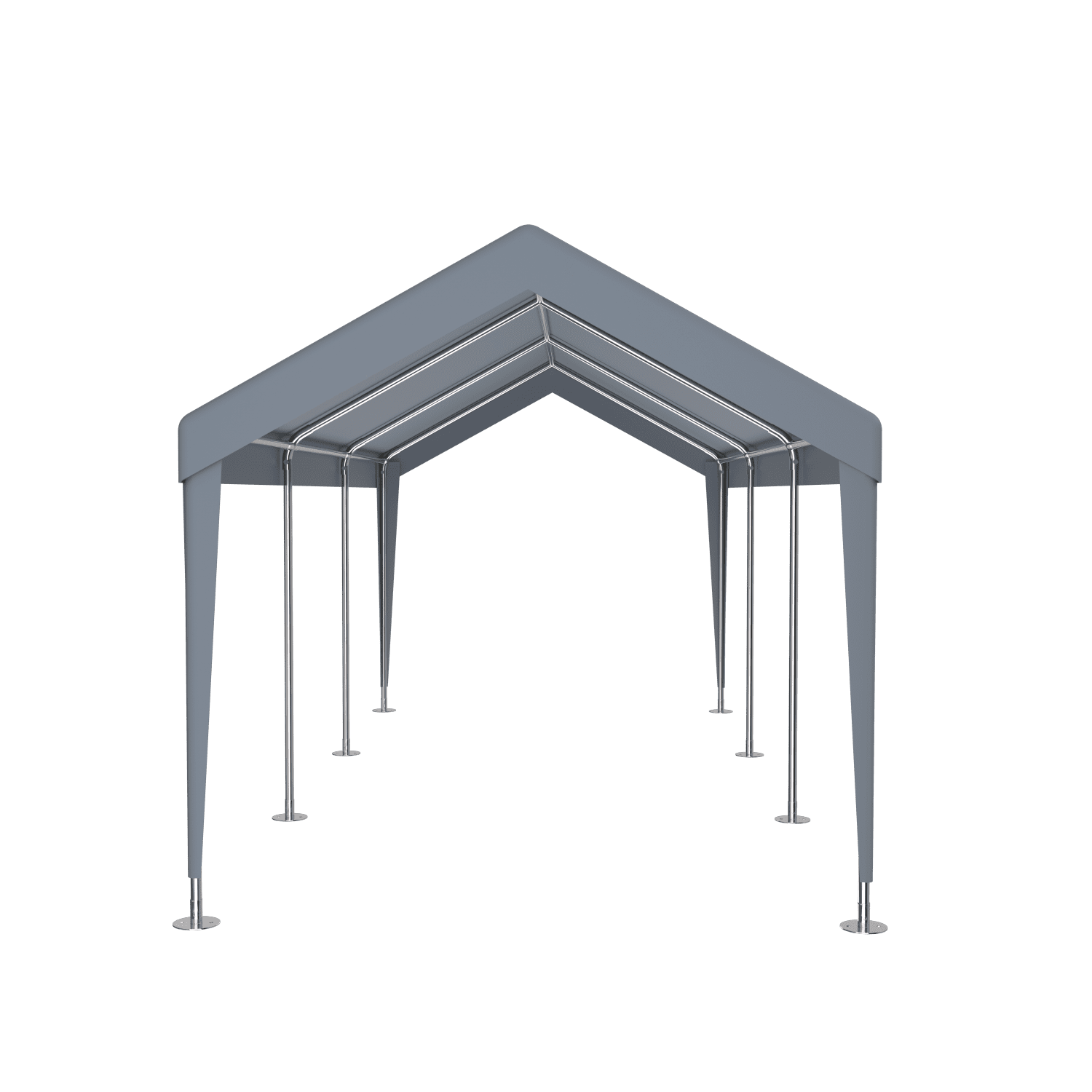 Miekor Furniture Carport 12' x 20' Portable Garage, Heavy Duty Car Port Canopy with 2 Roll-up Doors & 4 Ventilated Windows for Car, Truck, Boat, Garden Tools,grey 66904