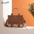 thumbnail image 5 of Wrangler Medium Tote Bag for Women Designer Satchel Handbags Top-handle Purses with Strap, Leopard-Brown, 5 of 8