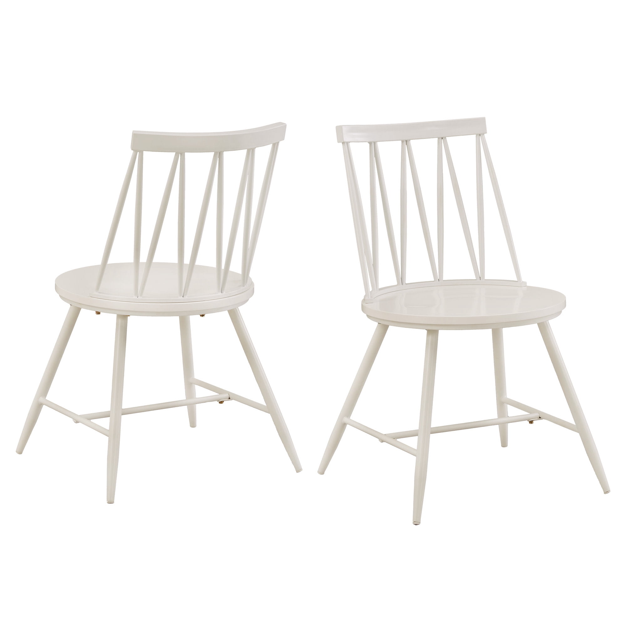 Weston Home Lydford Zigzag Low Back Windsor Classic Dining Chairs, Set of 2, White