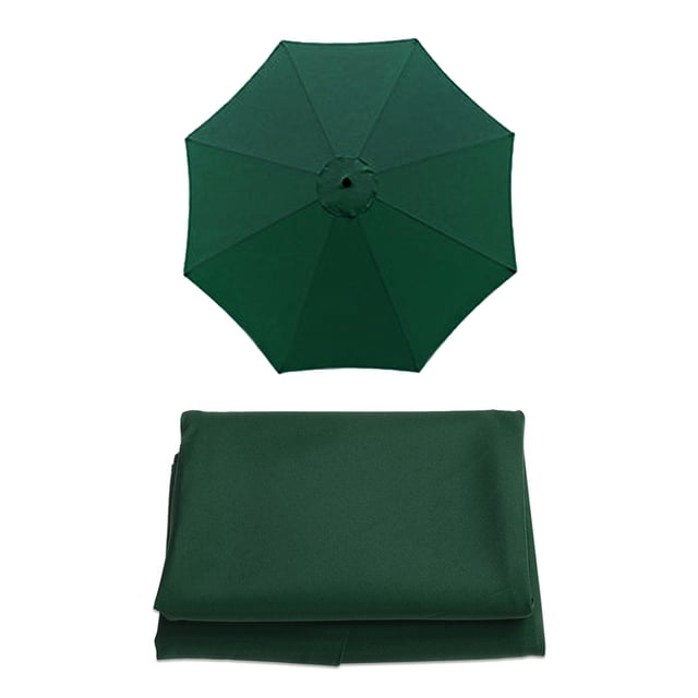Dark Green 3 Meters 8 Ribs Polyester Parasol Cloth Outdoor Courtyard Umbrella Cover Replacement Rain-proof And Cloth Garden Center Column Umbrella Cloth Replacement