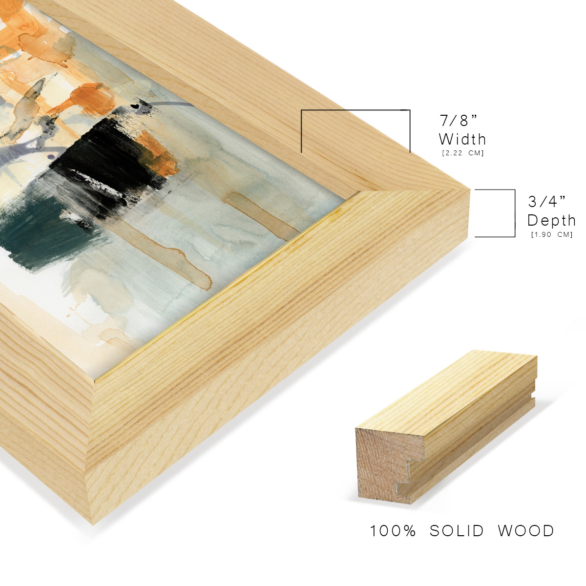 Seria I - Framed Print w/glass - Natural Wood