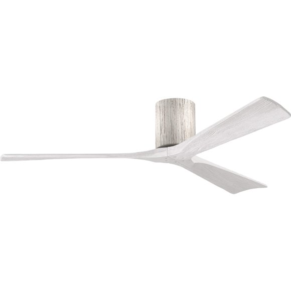 Matthews IR3H-BW-MWH-60 Irene Indoor/Outdoor Damp Location 60" Hugger with Remote & Wall Control, 3 Solid Wood Blades, Barnwood