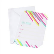 Gartner Studios Neon Stripes Fill In Invitations, 10 count