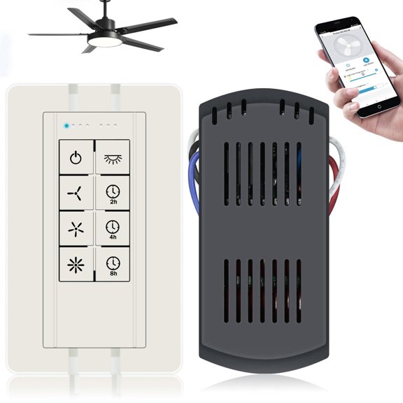 Kit de control remoto inteligente WiFi para ventilador de techo Prichor, 3 velocidades, regulador de intensidad