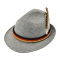 thumbnail image 3 of German Oktoberfest Fedora Hat Soft Felt Feather Decor Braided Band Short Brim Trilby Hat Men Women Bavarian Festival Costume Hat One Size, 3 of 3
