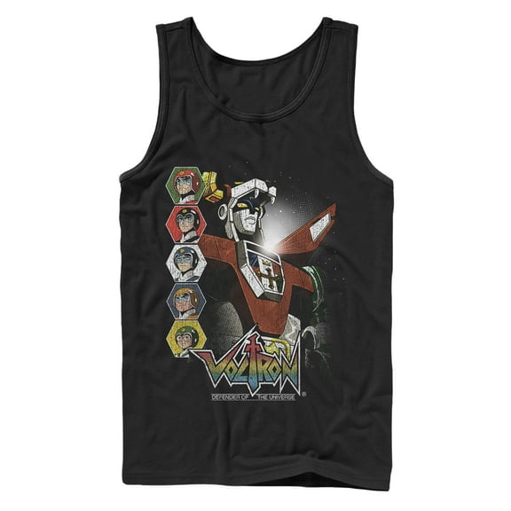 Men's Voltron: Defender of the Universe Character Panels Tank Top Black Small