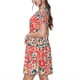 thumbnail image 2 of Fotbe Small Coral Red Flowers Vestido Largo de Moda para Mujer, Vestido Tipo Camiseta con Manga Corta y Estilo Casual a Rayas y Bloques de Color, 2 of 6