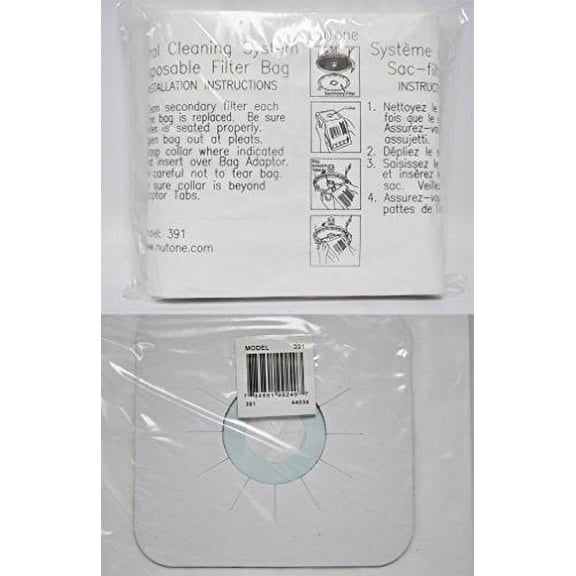 Nutone 6 Gallon Paper Vacuum Bags, 3 Pack