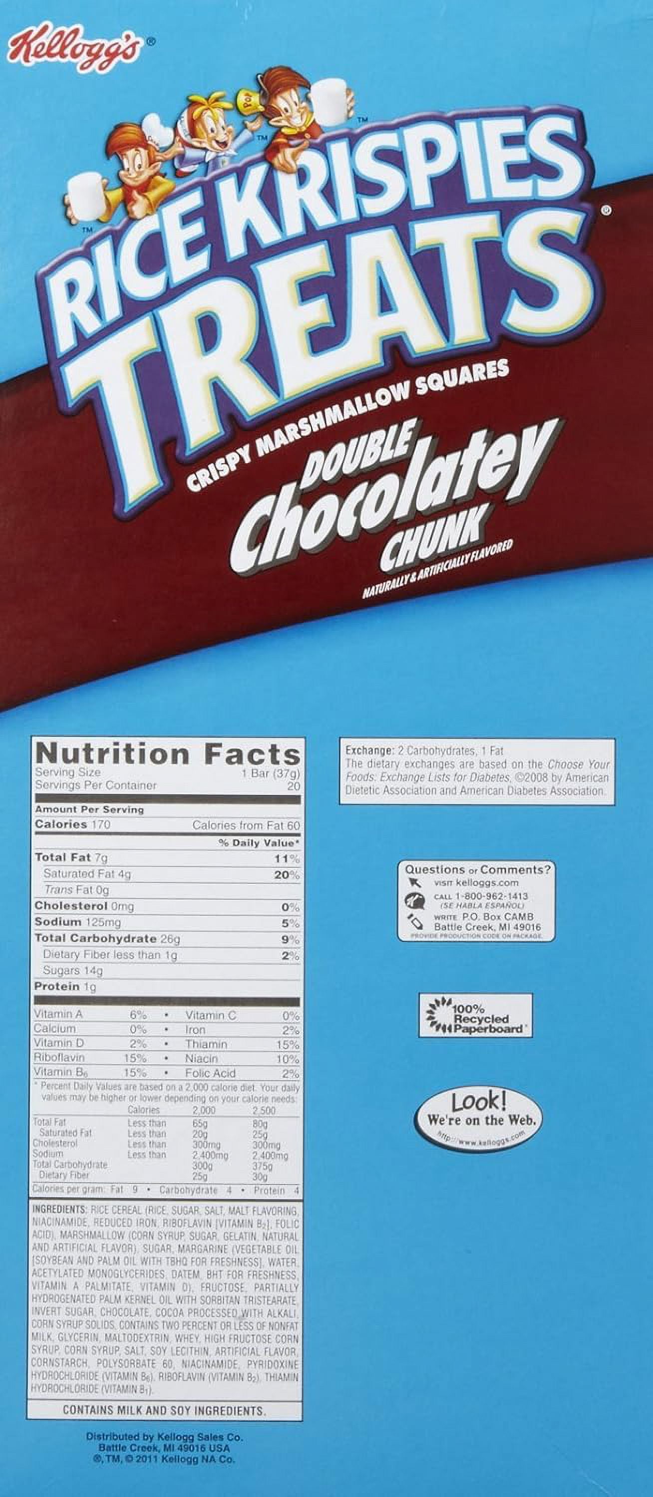 Krispies Treats Double Chocolatey Chunk Bars-1.3 oz, 20 ct