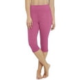 thumbnail image 2 of FNFYFH Clearance Womens Big Size Yoga Capri Pants Tummy Control Supportive,Pink, 2 of 9