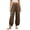 AB39 Brown, variant on Linen-Cotton Pants For Women High Waisted Straight Leg Trousers Causal Lightweight Ladies Work Street Loose Pants Khaki Size M