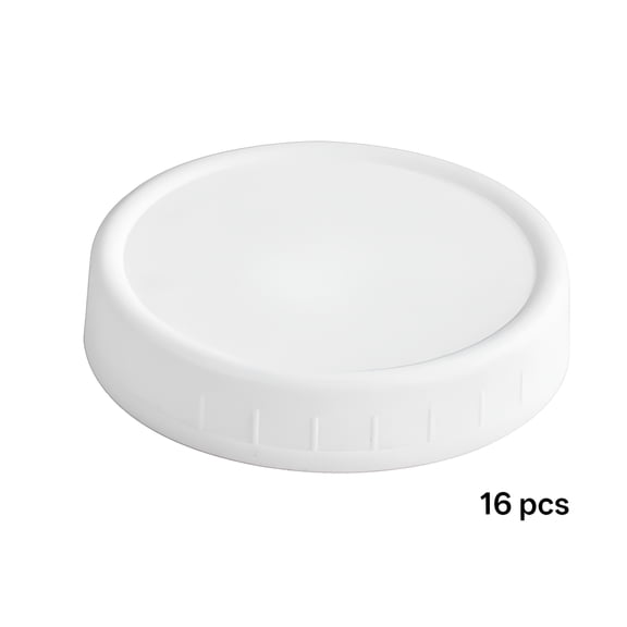 ACDANC 16 Pack White Mason Jar Lids with Silicone Rings,Wide Mouth Canning Lids,86Mm Mason Jar Lids Ball Jar Lids