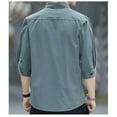 thumbnail image 4 of Long Sleeve Shirts for Men,Fishing Shirt With Pockets Cool Comfort Button Down Shirt Breathable Hiking Outdoor Wear,V Neck T Shirts Men,3XL,Green, 4 of 4