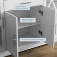 thumbnail image 3 of BELLEZE Ryland 47" Wood Storage Sideboard Buffet Cabinet Console Table, White, 3 of 7