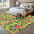 thumbnail image 4 of 5'x8' Area Rugs, Green Tropical Leaves Indoor Outdoor Area Rug for Living Room Bedroom, Summer Palm Botanical Pink Washable Bathroom Rugs Kitchen Floor Carpet Mats Home Decor Aesthetic, 4 of 8