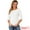 White, variant on Women's Elbow Sleeves Boat Neck Slim Fit Classic Tee S White