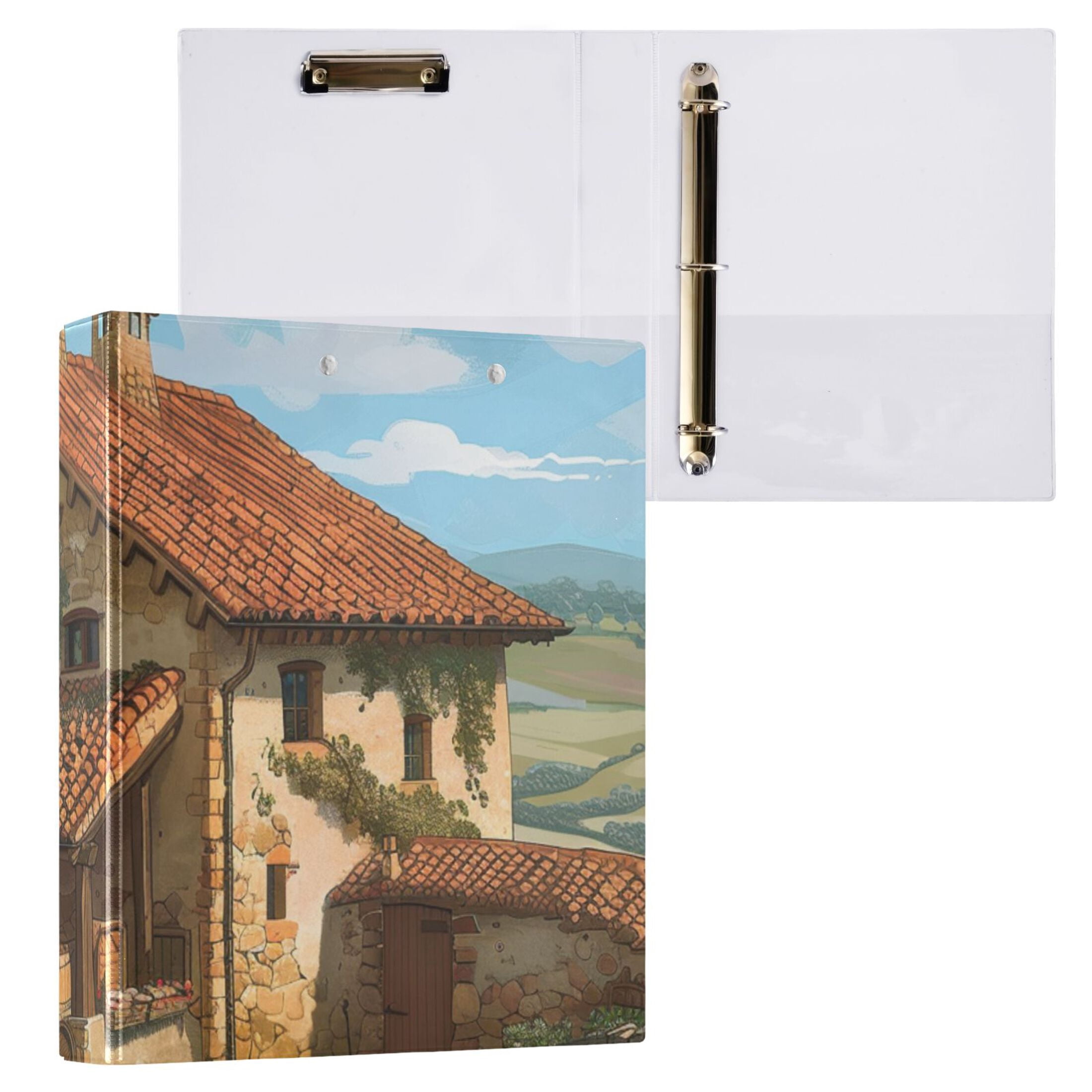 Tradition Farmhouse 3 Ring Binders 1.5 inch Hardcover File Folders with Interior Pockets A4 Size Organizer for School Office Hospital