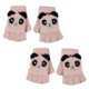 thumbnail image 1 of 2 guantes de lana con solapa de medio dedo de panda, de punto de felpa, resistentes al frío, gruesos, 747, 1 of 5