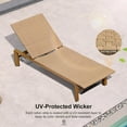 thumbnail image 4 of PURPLE LEAF Oversize Outdoor Chaise Lounge Set of 2, Patio Wicker Poolside Chairs with Adjustable Backrest, Aluminum Sun Loungers for Garden, Backyard, Poolside ，Light Brown, 4 of 8