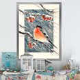 thumbnail image 1 of Designart Christmas Bullfinch Birds Traditional Framed Wall Art, 1 of 4