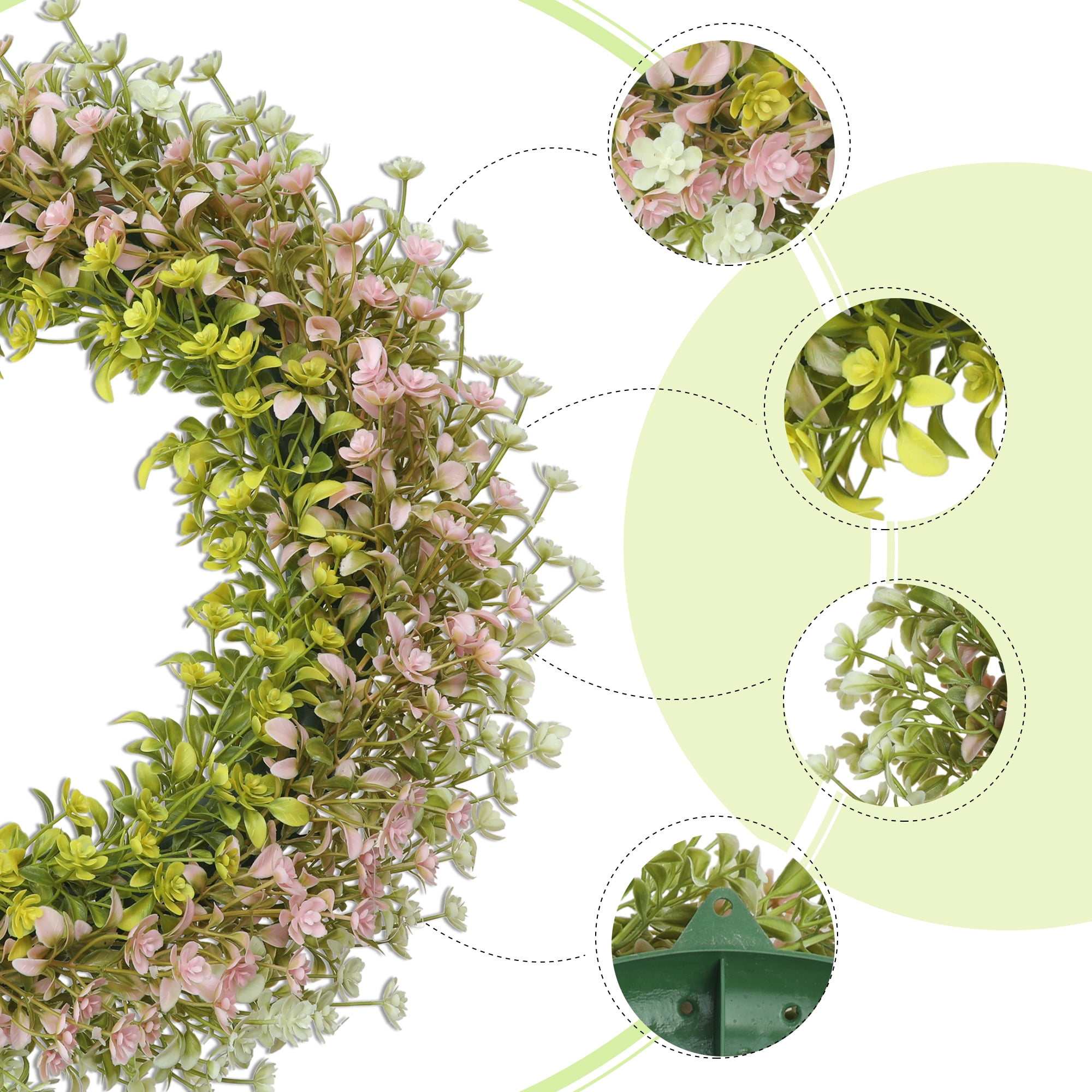 Unique Bargains Eucalyptus Wreaths for Front Door Artificial Decorations Wreaths Pink